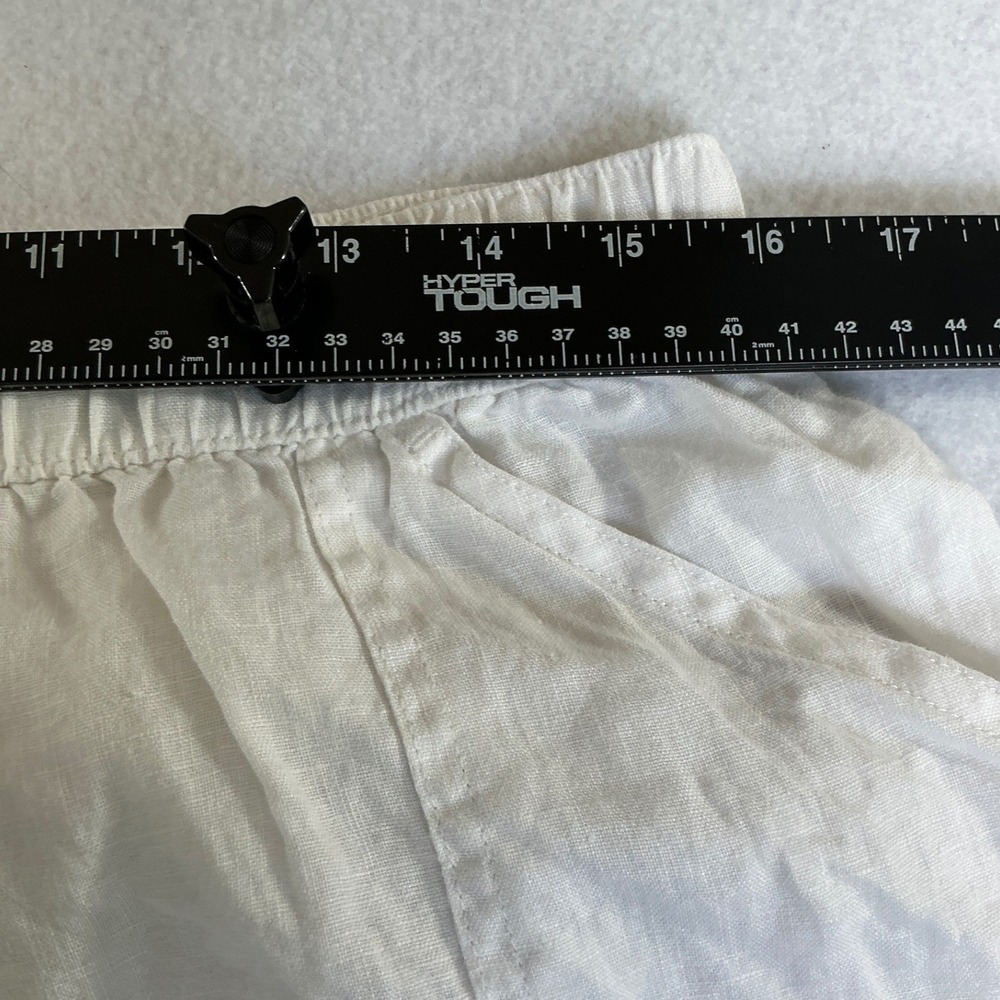 Nicole Miller Cargo Jogger Pants Womens Large White 100% Linen Elastic Waist - Picture 5 of 7